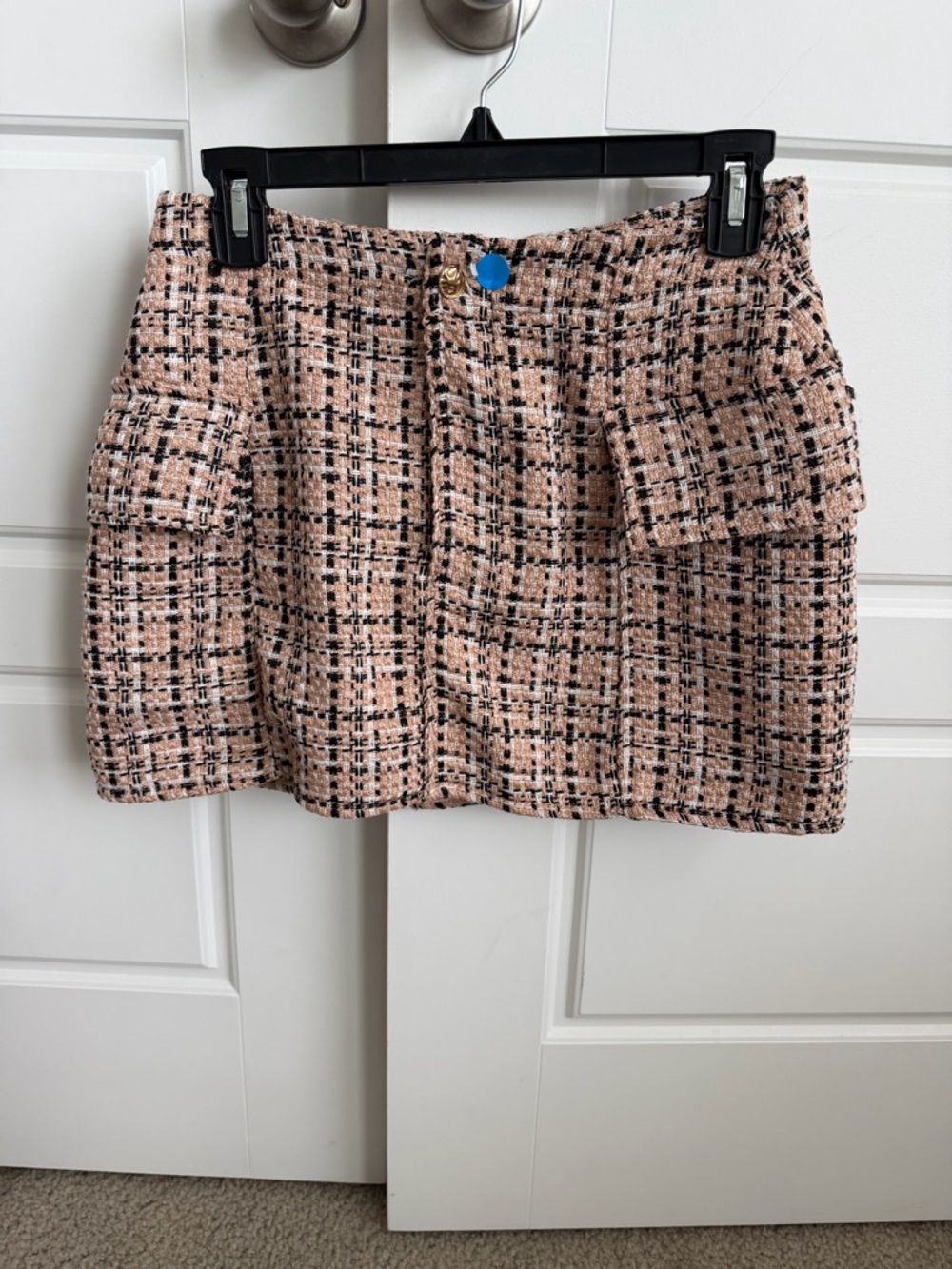034 HYFVE Plaid Tweed Mini Skirt Sz S